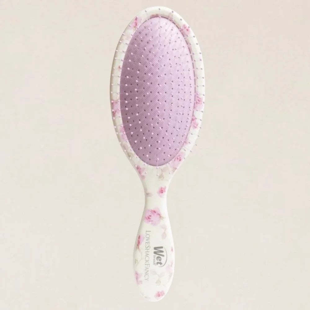 LoveShackFancy x Wet Brush Goody Floral Hair Accessory Set Detangler Mask Pink